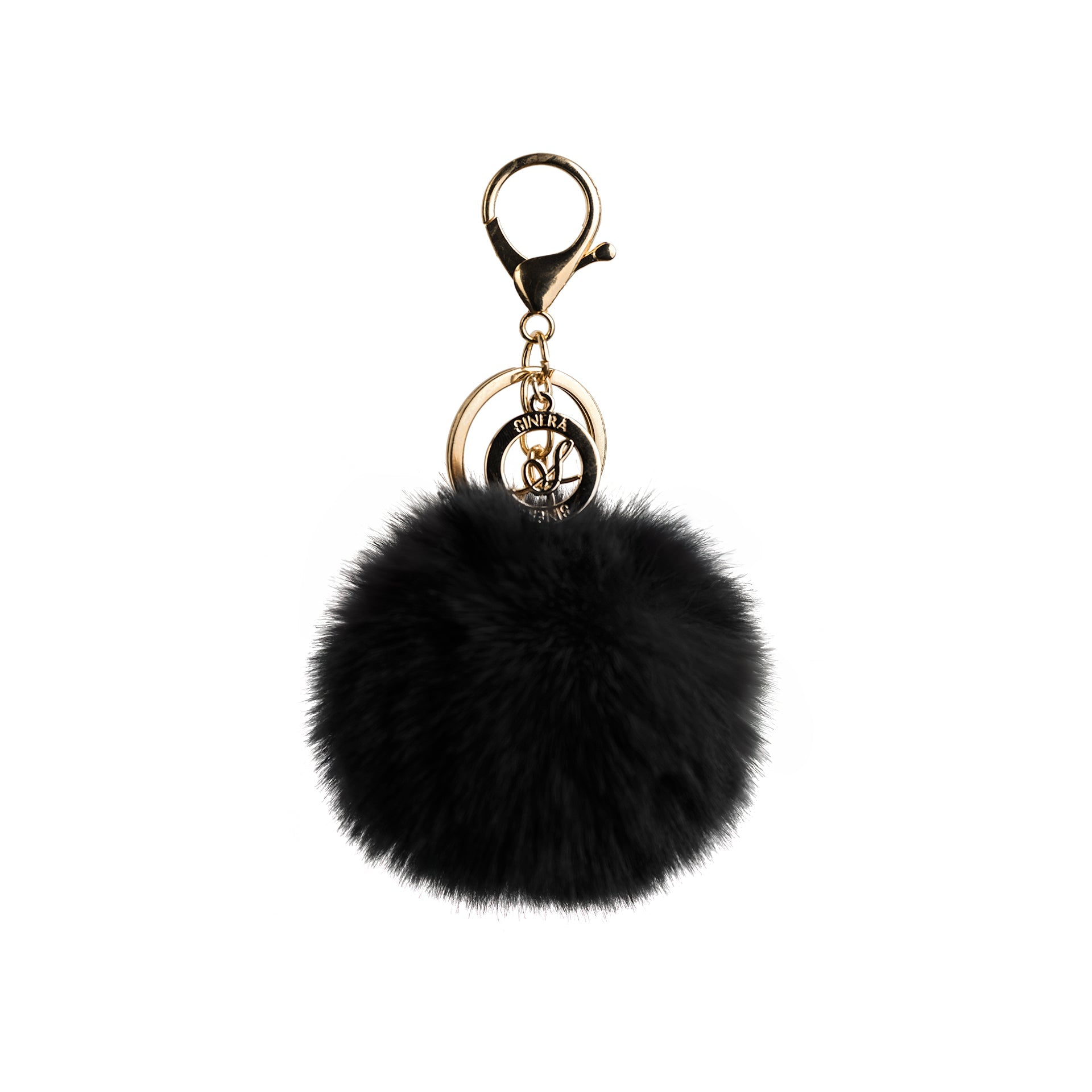 Black Pom Pom Keychain